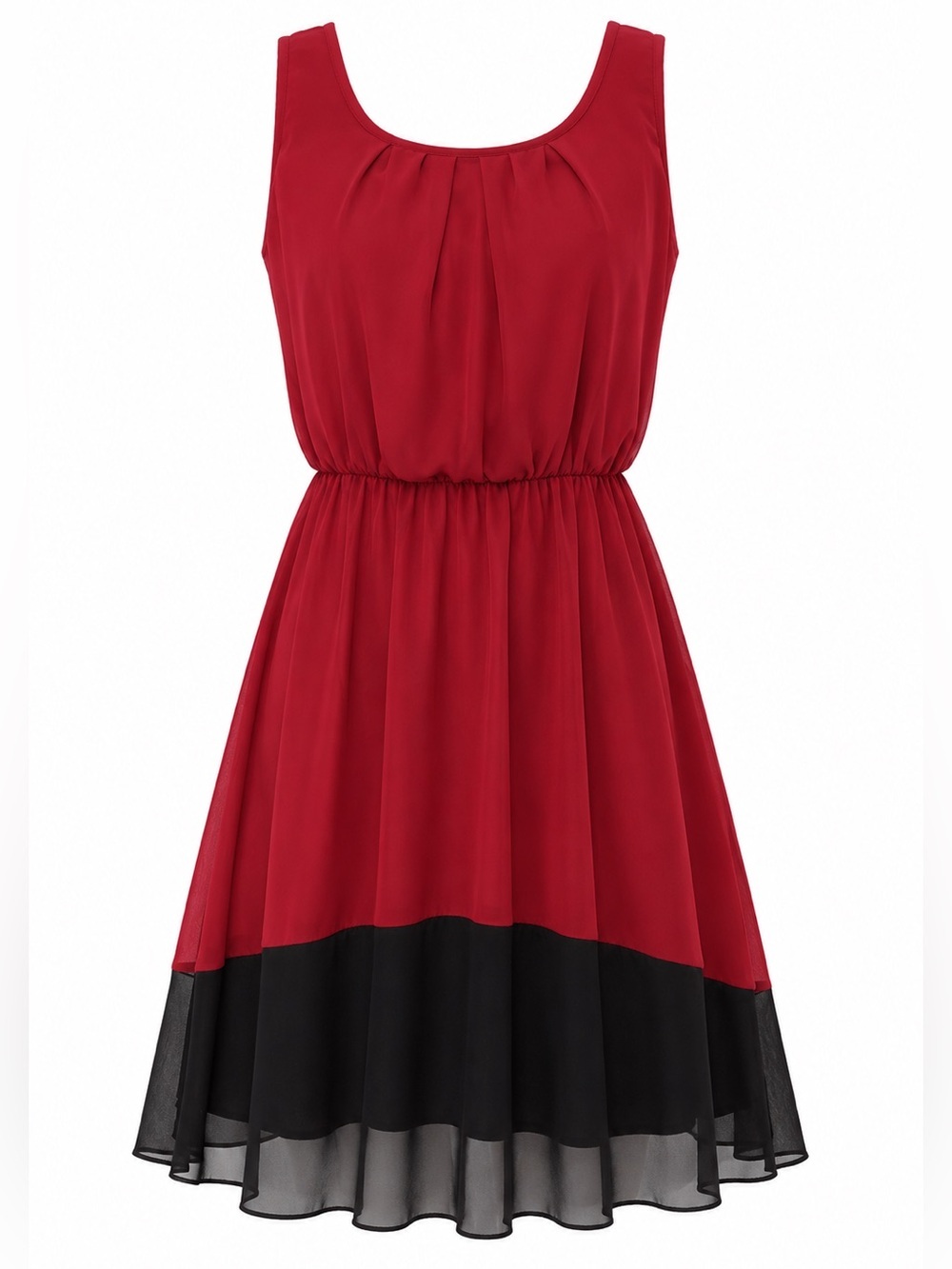 Iz Byer Red and Black Sleeveless Sundress